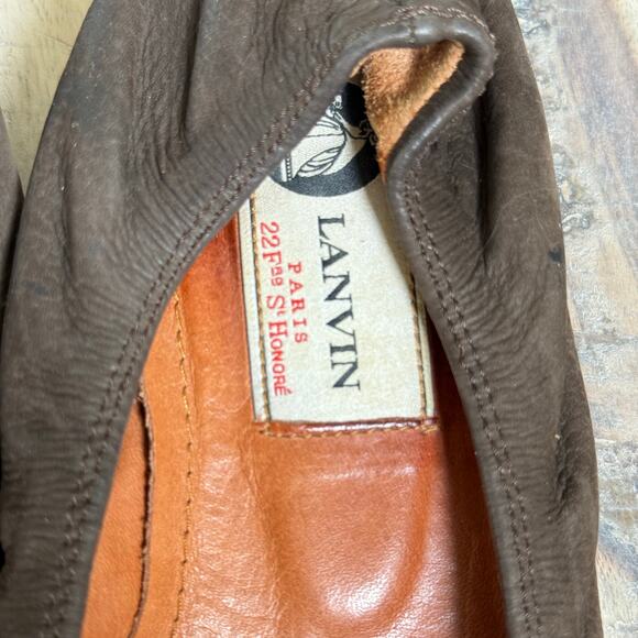 Lanvin Brown Leather Ballet Flats | Made in Italy | Size 37 | - Picture 2 of 5